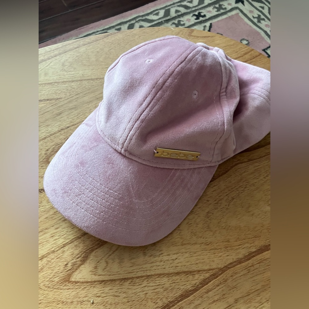 Pink Suede Bebe hat